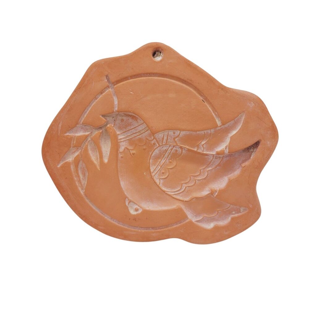 1983 Cotton Press Terracotta Cookie Mold Dove Holds Olive Branch Chocolate More